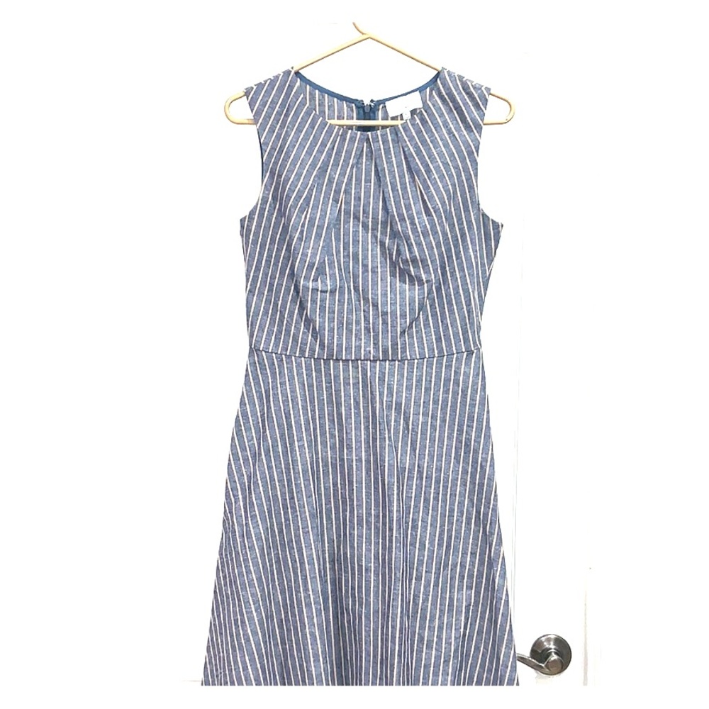 Striped linen A-line dress